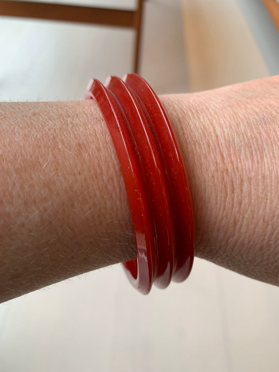 Red sale bakelite bangle