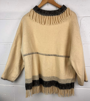
                  
                    Vintage Lapplander Norwegian Wool Blanket Sweater Fringe Pullover
                  
                