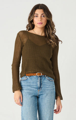 
                  
                    LONG SLEEVED MESH STITCH SWEATER
                  
                