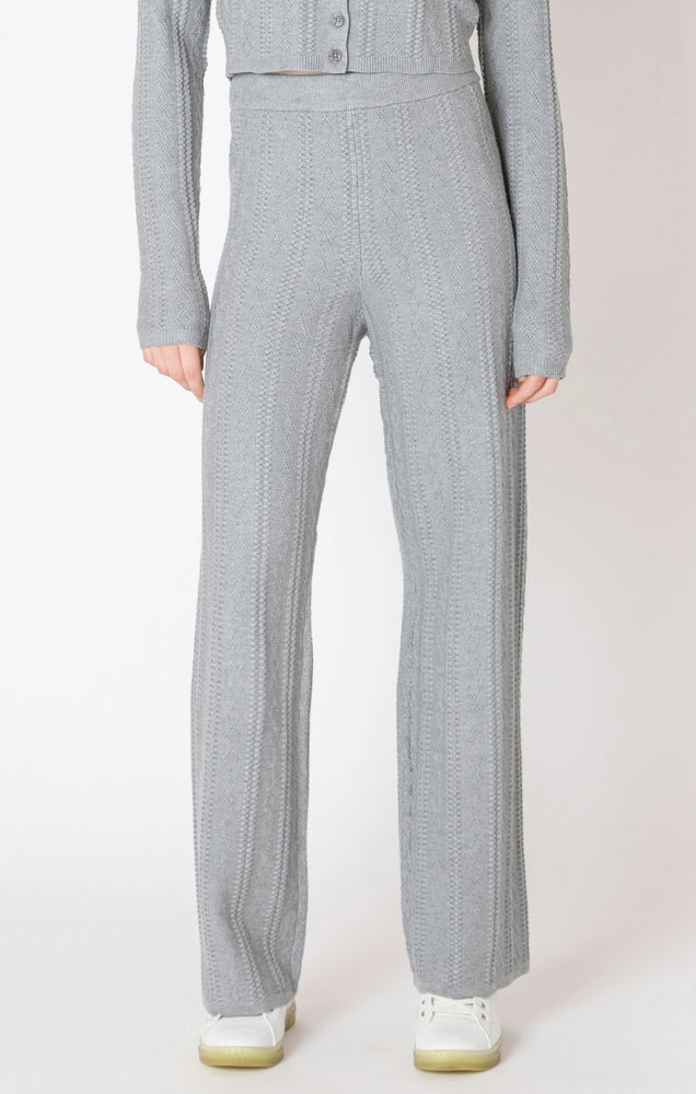 CABLE KNIT PANTS MED HEATHER GREY M - Dex - Women