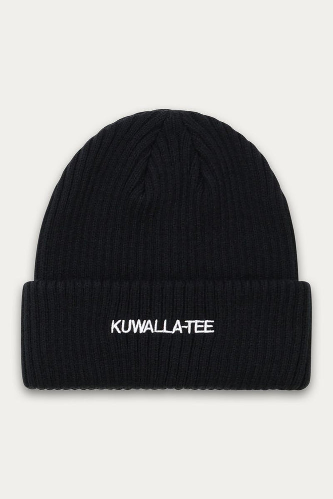 WIDE RIB ESSENTIAL BEANIE - BLACK - Kuwalla - Accessories