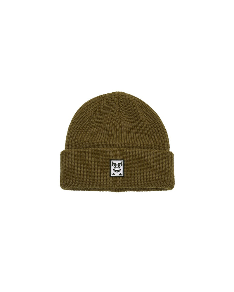 MID ICON PATCH CUFF BEANIE - DULL ARMY - BUNGALOW - Accessories-Hats