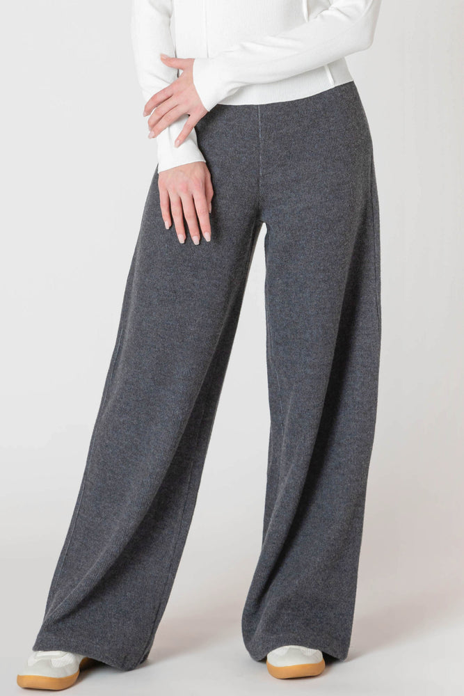 
                  
                    WIDE LEG RIBBED PANT - CHARCOAL HEATHER M - Room 34 - Women
                  
                