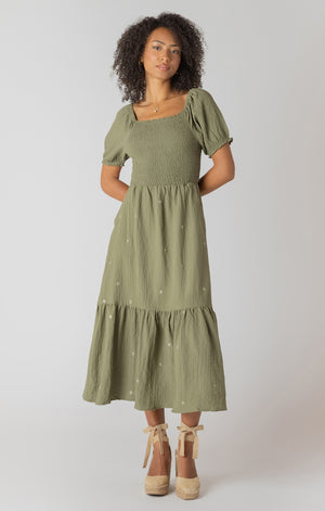bungalow maxi dress SMOCKED TIERED MAXI DRESS – BUNGALOW