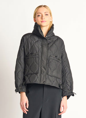 
                  
                    QUILTED DRAWSTRING PUFFER - BLACK
                  
                