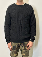 CABLE KNIT SWEATER - BLACK