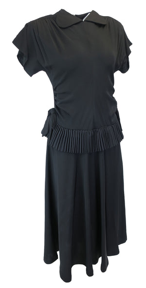 
                  
                    Vintage Dress Stunning Black  1940's Crepe
                  
                