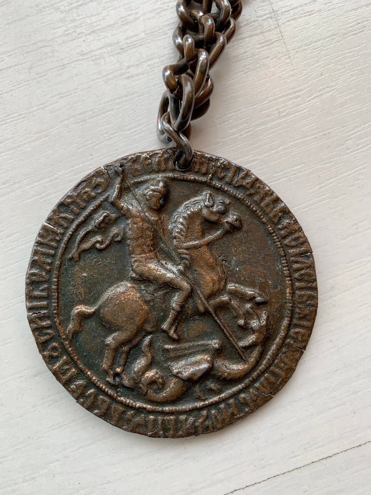 
                  
                    Oversized 1960's Brutalist Medallion Necklace Bronze/Brass
                  
                