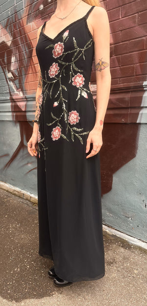 Late 90s early 2000s Y2K Diane Freis Beaded and Sequin Chiffon Dress – BUNGALOW Late 90s early 2000s Y2K Diane Freis Beaded and Sequin Chiffon Dress – BUNGALOW
