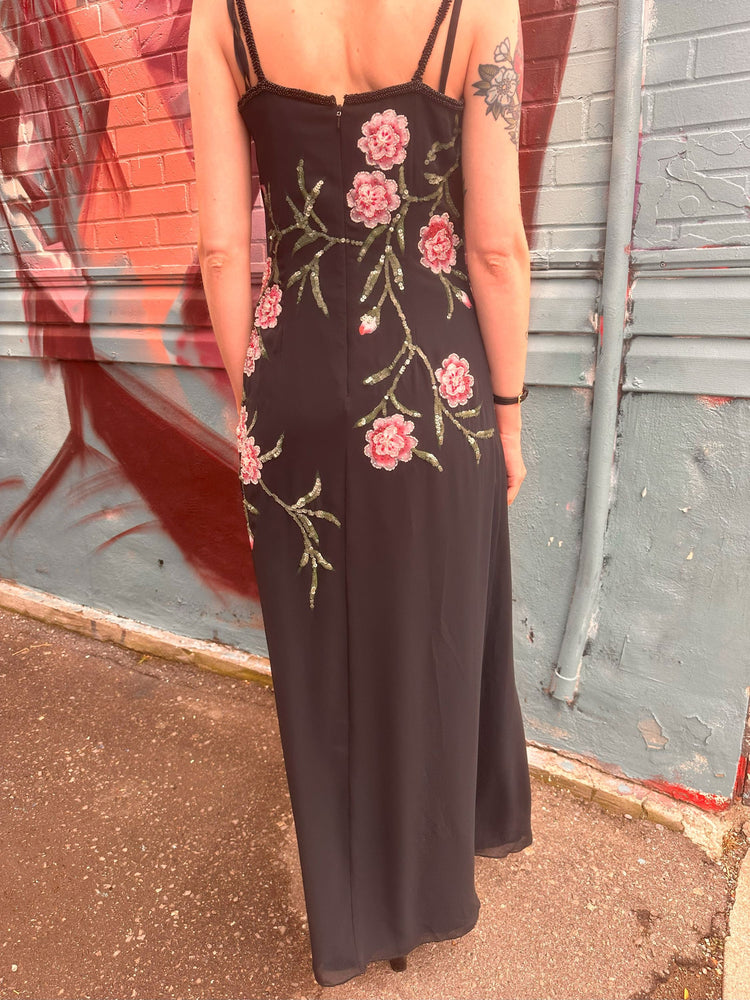 Late 90s early 2000s Y2K Diane Freis Beaded and Sequin Chiffon Dress BUNGALOW Late 90s early 2000s Y2K Diane Freis Beaded and Sequin Chiffon Dress BUNGALOW