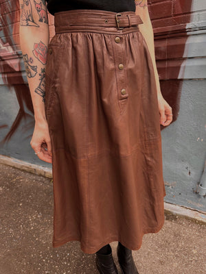 
                  
                    Vintage Designer Escada Leather Skirt 1980s
                  
                