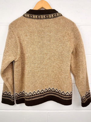 
                  
                    Classic Vintage Nordstrikk Wool Fair Isle Cardigan Sweater in Brown
                  
                
